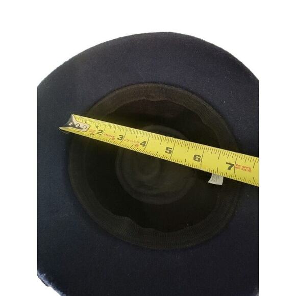 Wool Navy Blue Bucket Hat Medium Women's Leather Band - Picture 8 of 11